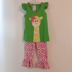Mud pie Giraffe 2 piece outfit